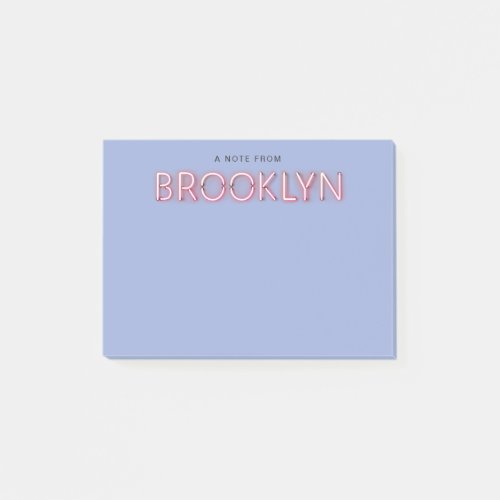 Brooklyn Name in Glowing Neon Lights Post_it Notes