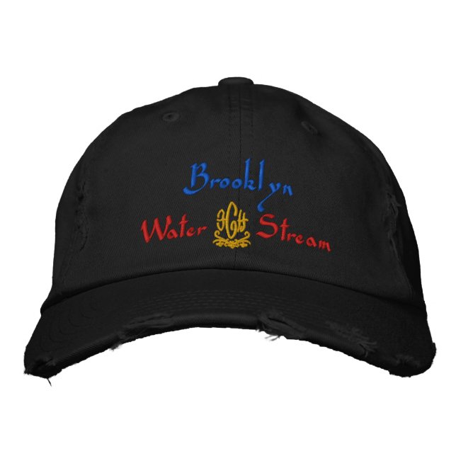 Brooklyn Name With English Meaning Black Embroidered Baseball Hat (Front)
