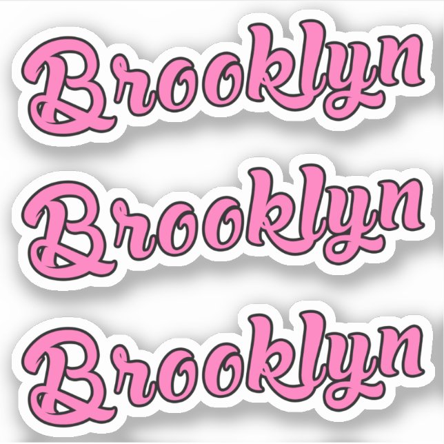 Brooklyn name x3 Vinyl Sticker (Front)