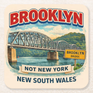 Brooklyn, New South Wales Not Brooklyn, New York Square Paper Coaster