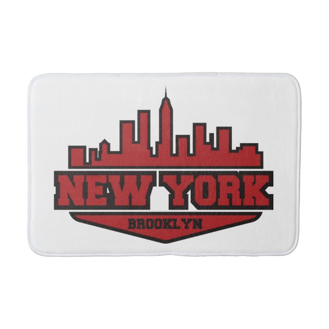 Brooklyn New York | Block Style Script Bathroom Mat (Front)