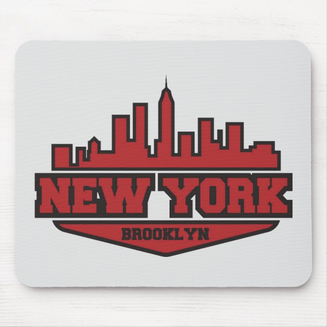 Brooklyn New York | Block Style Script Mouse Pad (Front)