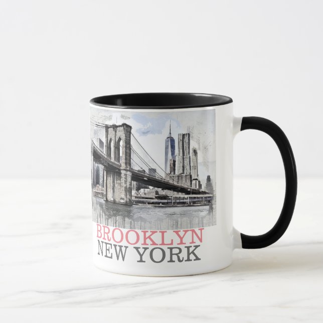 Brooklyn New York , Bridge scene Mug (Right)