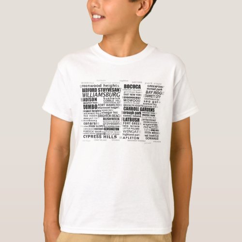 Brooklyn New York City BK Word Art T_Shirt