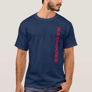 Brooklyn New York City Nyc Navy Blue Red Men's T-Shirt