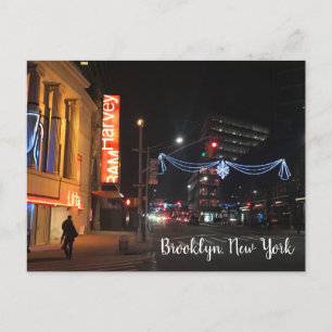 Brooklyn New York Fulton Street Holiday Lights NYC Postcard