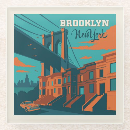 Brooklyn New York Glass Coaster