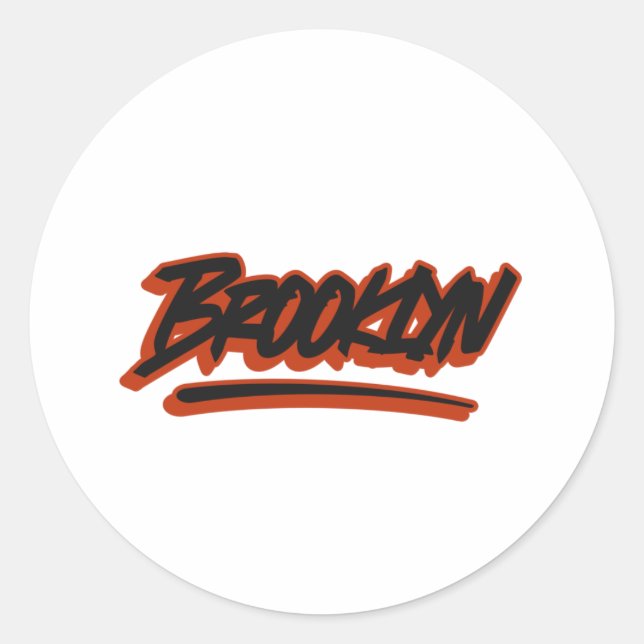 Brooklyn New York Graffiti Style  Classic Round Sticker (Front)