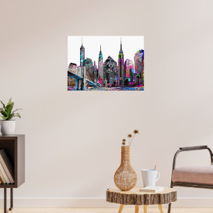 Brooklyn, New York in Graffiti Poster