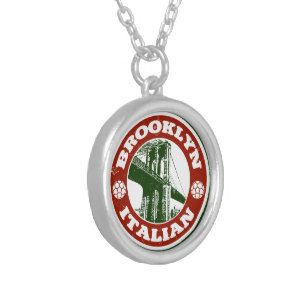 Brooklyn New York Italians Silver Plated Necklace