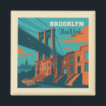 Brooklyn New York Magnet<br><div class="desc">Anderson Design Group is an award-winning illustration and design firm in Nashville,  Tennessee. Founder Joel Anderson directs a team of talented artists to create original poster art that looks like classic vintage advertising prints from the 1920s to the 1960s.</div>