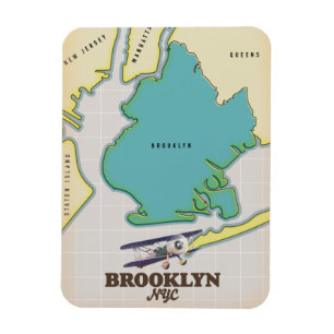 Brooklyn New York Map Magnet