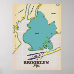 Brooklyn New York Map Poster