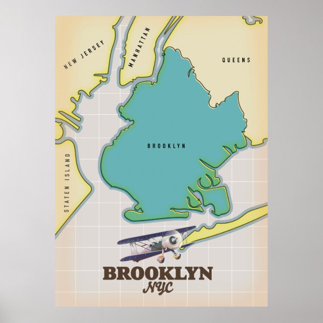 Brooklyn New York Map Poster (Front)