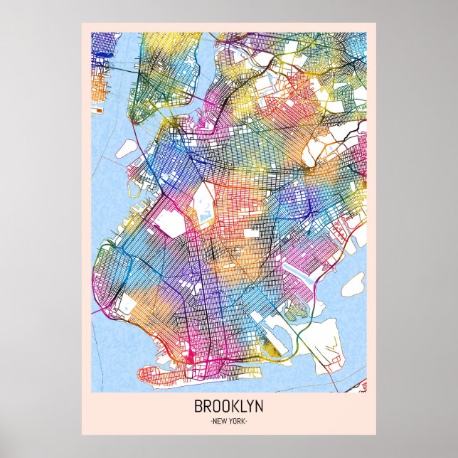 Brooklyn New York Map Poster (Front)