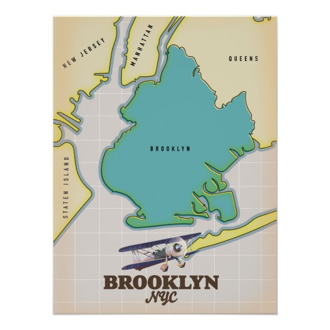Brooklyn New York Map Poster (Front)