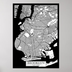 Brooklyn New York Map Poster