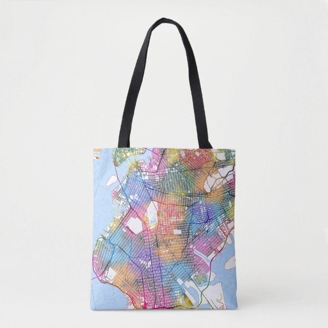 Brooklyn New York Map Tote Bag (Front)