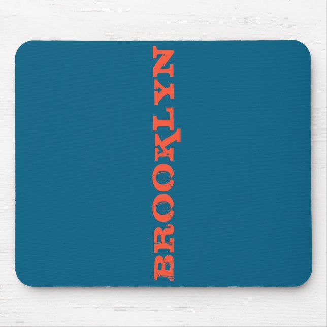 Brooklyn New York Nyc Navy Blue Orange Mens Basic  Mouse Pad (Front)