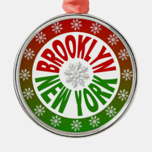 Brooklyn New York red green ornament