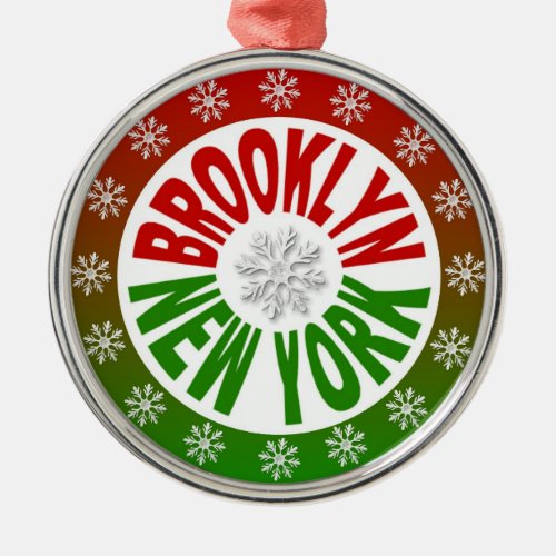 Brooklyn New York red green ornament