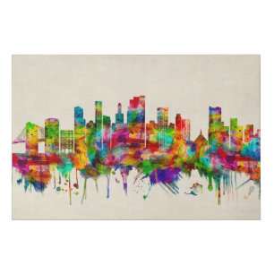 Brooklyn New York Skyline Faux Canvas Print