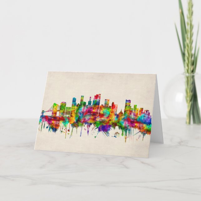 Brooklyn New York Skyline Holiday Card (Front)