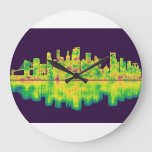 Brooklyn New York Skyline Large Clock