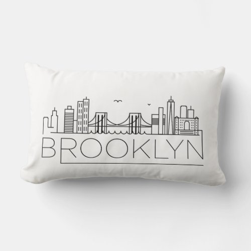 Brooklyn New York Skyline Lumbar Pillow
