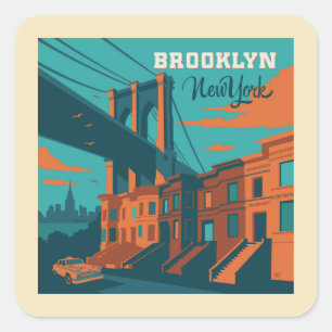 Brooklyn New York Square Sticker