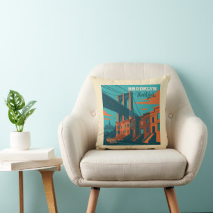 Brooklyn New York Throw Pillow