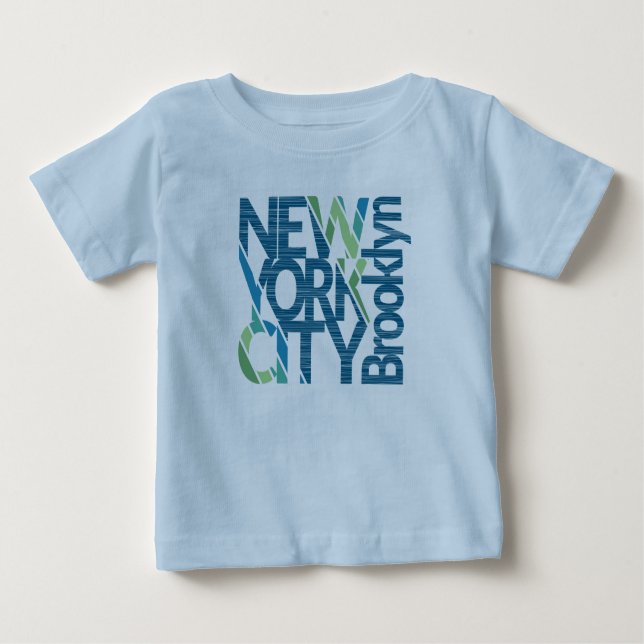 Brooklyn New York Typography Baby T-Shirt (Front)