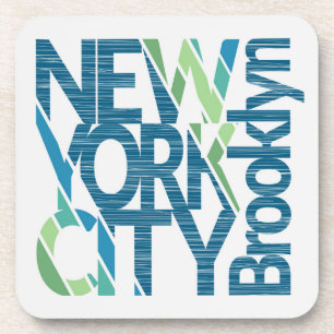 Brooklyn New York Typography Drink Coaster