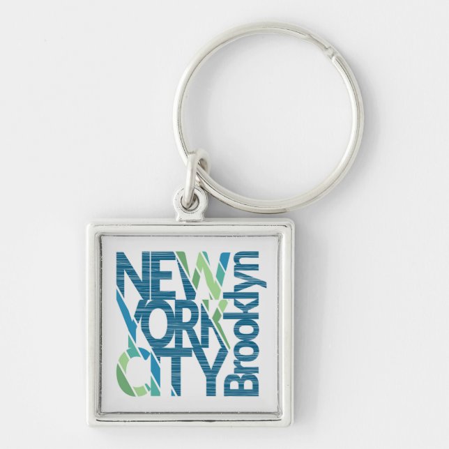 Brooklyn New York Typography Keychain (Front)
