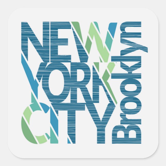 Brooklyn New York Typography Square Sticker (Front)