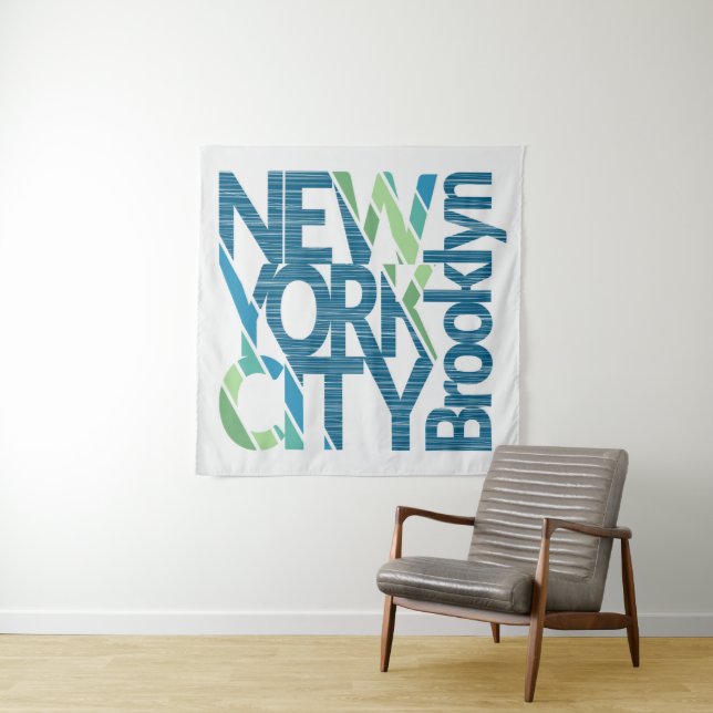 Brooklyn New York Typography Tapestry (In Situ (Horizontal))
