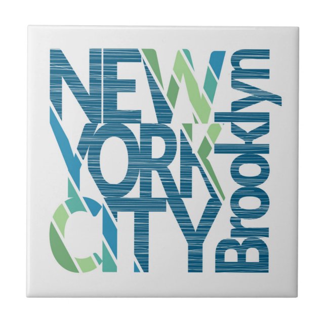 Brooklyn New York Typography Tile (Front)