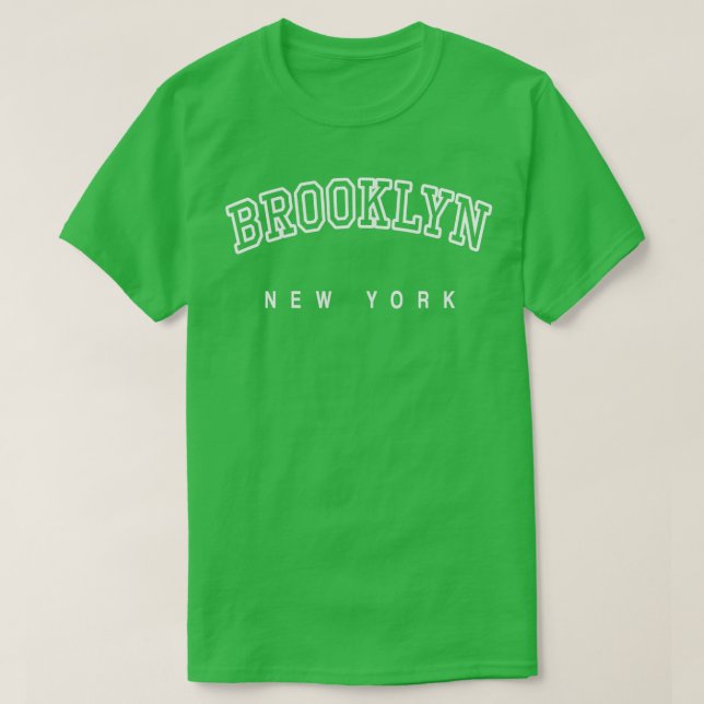 Brooklyn New York USA Lettering T-Shirt (Design Front)