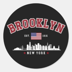 Brooklyn Ney York Est 1816 Classic Round Sticker