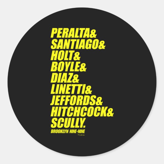 Brooklyn Nine-Nine Ampersand Classic Round Sticker (Front)