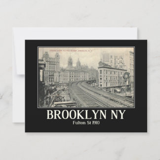 Brooklyn NY Fulton St 1910 Vintage Inspired Postcard