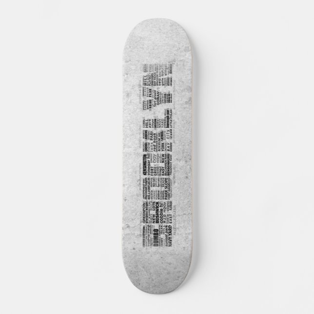 Brooklyn NY New York Word Art Skateboard (Front)