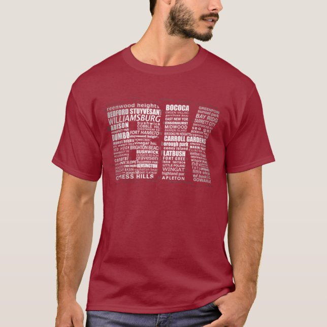 Brooklyn NY, New York Word Art T-Shirt (Front)