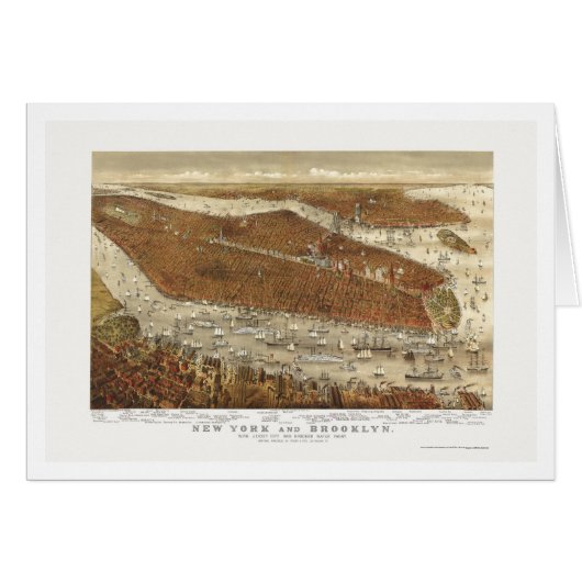 Brooklyn, NY Panoramic Map - 1877 Cards (Front Horizontal)