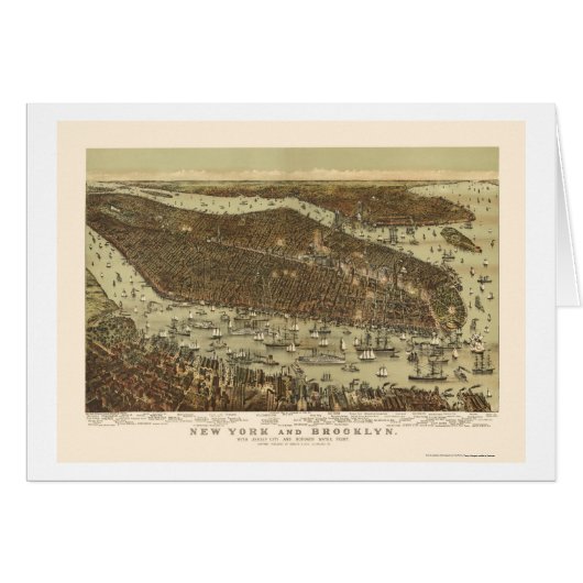 Brooklyn, NY Panoramic Map - 1892 Cards (Front Horizontal)