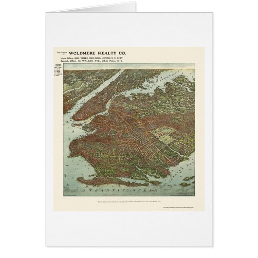 Brooklyn, NY Panoramic Map - 1908 Cards (Front)