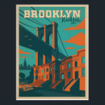 Brooklyn, NY Postcard<br><div class="desc">Anderson Design Group is an award-winning illustration and design firm in Nashville, Tennessee. Founder Joel Anderson directs a team of talented artists to create original poster art that looks like classic vintage advertising prints from the 1920s to the 1960s.</div>