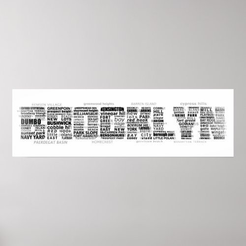 Brooklyn NY Typography Design Poster