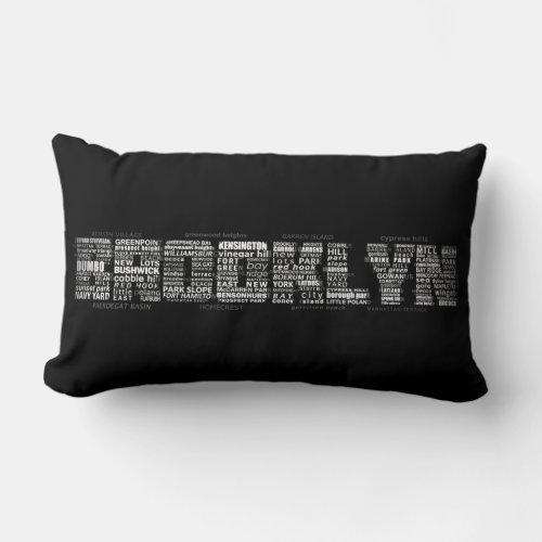 Brooklyn NY Word Art Design   Lumbar Pillow
