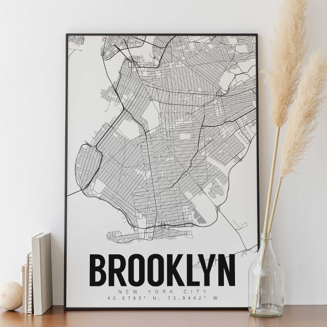 Brooklyn NYC Minimalist Map Art Poster (Creator Uploaded)